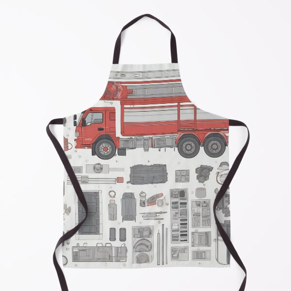 Item preview, Fire Truck Equipment Knolling Art | Illustration | 8K | designed and sold by Hazmat-AI7.