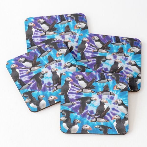 Item preview, PUFFINS! - Tie Dye designed and sold by Tom Napper Design.