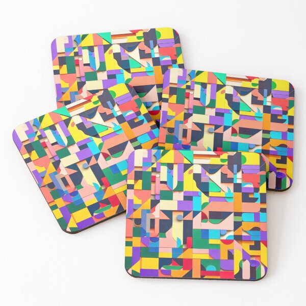 Item preview, geometric shapes of various colors intermingling colors designed and sold by JaroDesign2023.