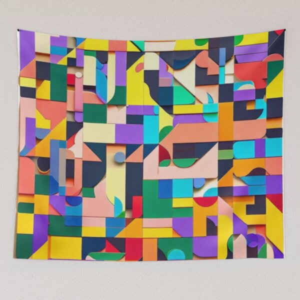 Item preview, geometric shapes of various colors intermingling colors designed and sold by JaroDesign2023.