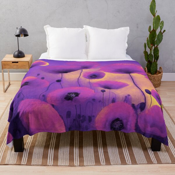 Item preview, Poppies Dreaming At Dusk poppy field in dreamy sunset colors designed and sold by Glimmersmith.