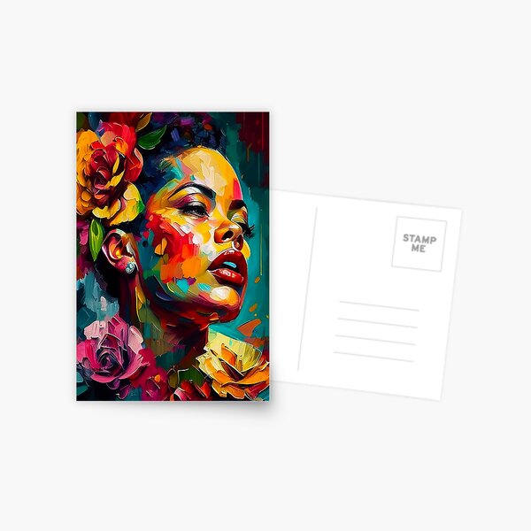 Aperçu de l'œuvre Billie Holiday Jazz Portrait | Palette Knife Oil Digital Painting créée et vendue par VividViews.