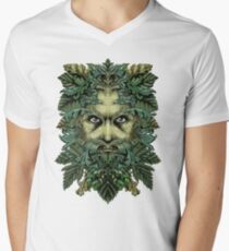 Camiseta de cuello en V El hombre verde
