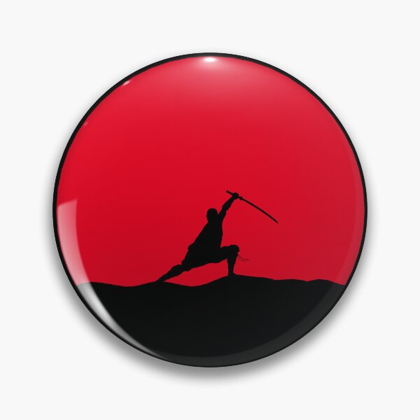 Item preview, Angry Samurai Ninja Fight pose with katana during Sunset designed and sold by AdroitCorner.