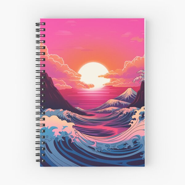 Item preview, vaporwave, great wave, kanagawa, fuji, japan, wave, mount fuji, vaporwave sun, vaporwave japan, aesthetic japan, sunset, retro, ocean, aesthetic, synthwave designed and sold by Atlantee.