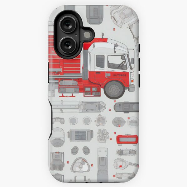 Item preview, Fire Truck Equipment Knolling Art | Illustration | 8K | designed and sold by Hazmat-AI7.