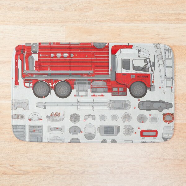Item preview, Fire Truck Equipment Knolling Art | Illustration | 8K | designed and sold by Hazmat-AI7.