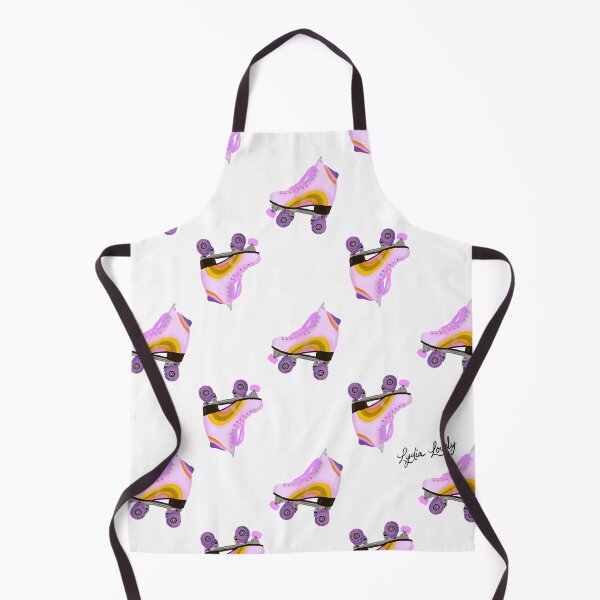 Artikelvorschau, Roller skates pattern pastel yellow- white background entworfen und verkauft von Studio Lydia  Lovely.
