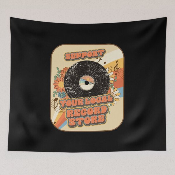 Item preview, Groovy vinyl vintage funny quote  support your local record store  designed and sold by HomeCoquette.