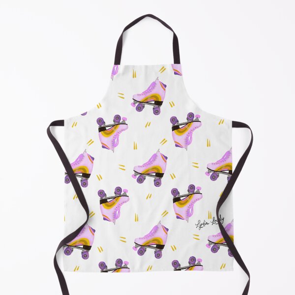 Artikelvorschau, Roller skates pattern pastel yellow- white background entworfen und verkauft von Studio Lydia  Lovely.