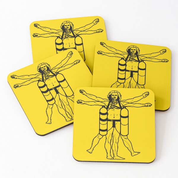 Item preview, Sidemount Diver Vitruvian Man (black on light) designed and sold by andydavistech.