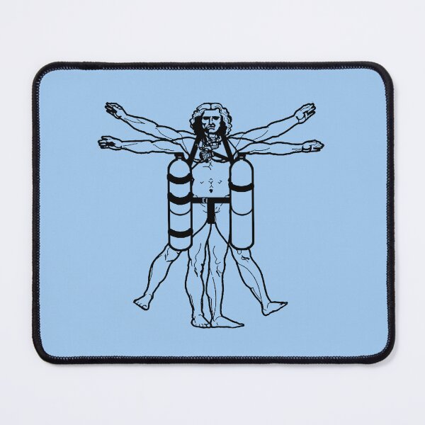 Item preview, Sidemount Diver Vitruvian Man (black on light) designed and sold by andydavistech.