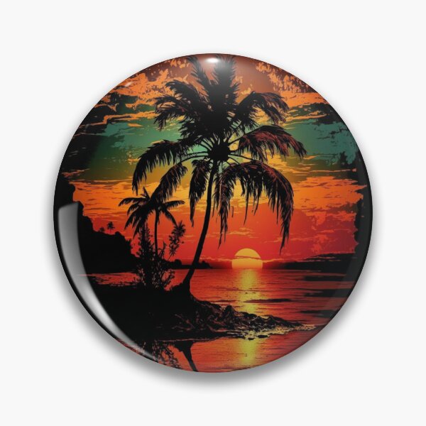 Item preview, Summer Sunset Palm Tree Beach Artistic Paradise designed and sold by DiamondPixel.