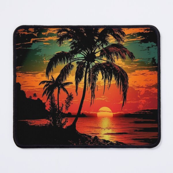 Item preview, Summer Sunset Palm Tree Beach Artistic Paradise designed and sold by DiamondPixel.