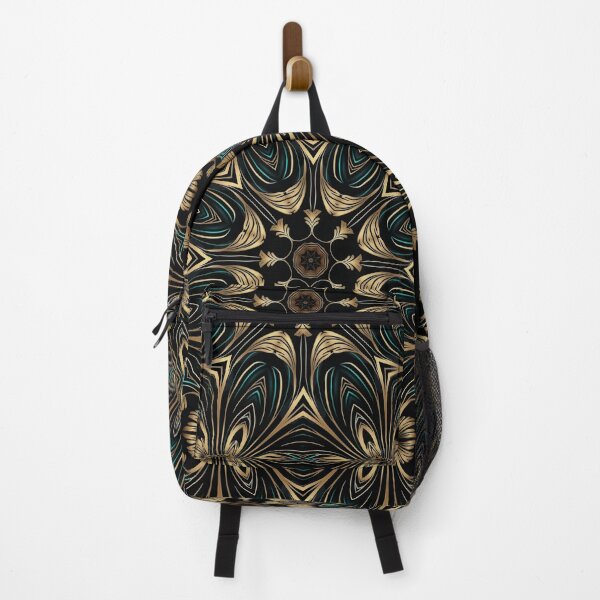 Item preview, Elegant Luxury Art Deco Ornamten Pattern Teal Gold Black designed and sold by artsandsoul.