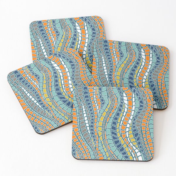 Item preview,  animal print retro blue yellow orange designed and sold by Katj-A-Studio.