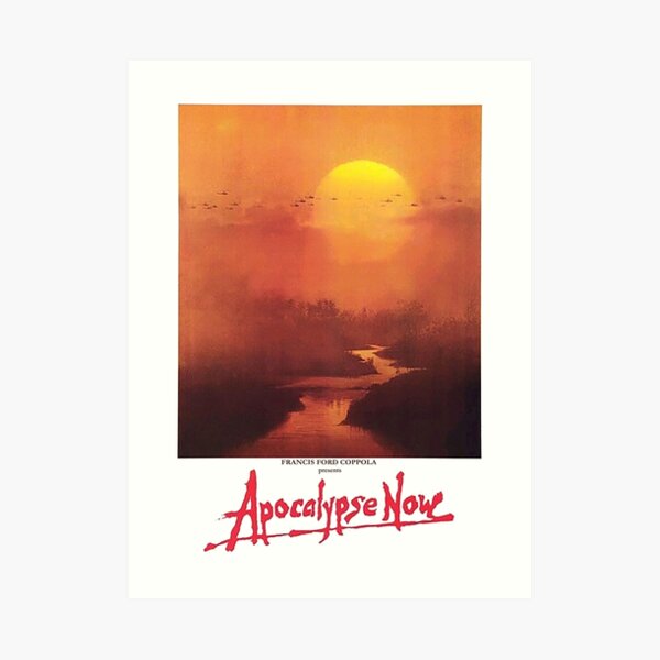 APOCALYPSE NOW. Movie, Film, OLD Poster, ON BLACK. Art Print
