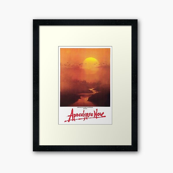 APOCALYPSE NOW. Movie, Film, OLD Poster, ON BLACK. Framed Art Print