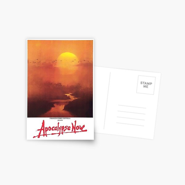 APOKALYPSE JETZT. Film, Film, ALTES Plakat, AUF SCHWARZ. Postkarte