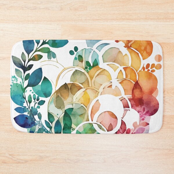 Item preview, A Pattern of Leaves and Circle in Vibrant Colors - Watercolor Leaves and Trees designed and sold by GVRDesign.