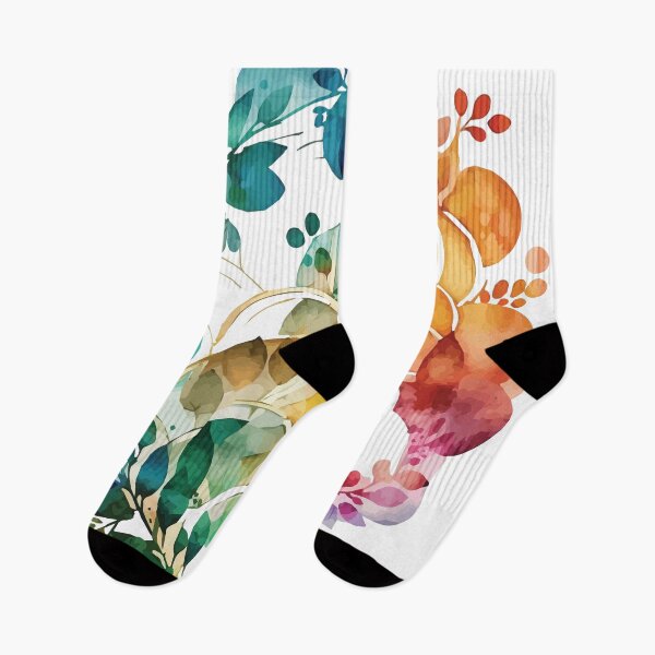 Item preview, A Pattern of Leaves and Circle in Vibrant Colors - Watercolor Leaves and Trees designed and sold by GVRDesign.