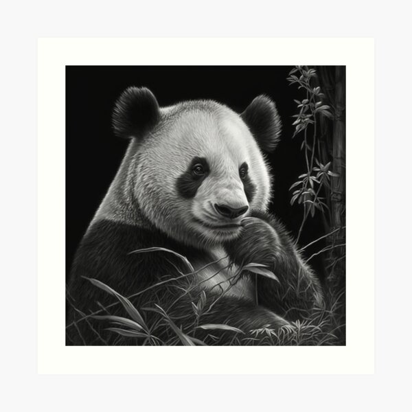 Pencil Drawing Print Pondering Panda Day 137 - Etsy