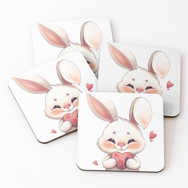 Item preview, White rabbit - chocolate heart designed and sold by Artxplor.