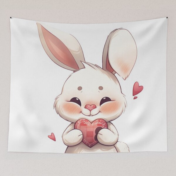 Item preview, White rabbit - chocolate heart designed and sold by Artxplor.