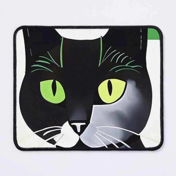 Item preview, Green-eyed Abstract Cat designed and sold by AlexanderNorweg.