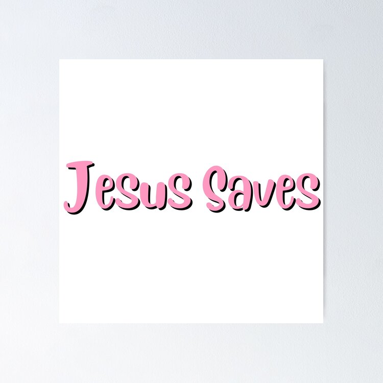 Pink Jesus Saves Sticker