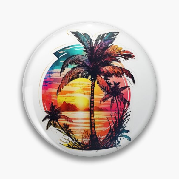 Item preview, Summer Sunset Palm Tree Beach Artistic Paradise designed and sold by DiamondPixel.