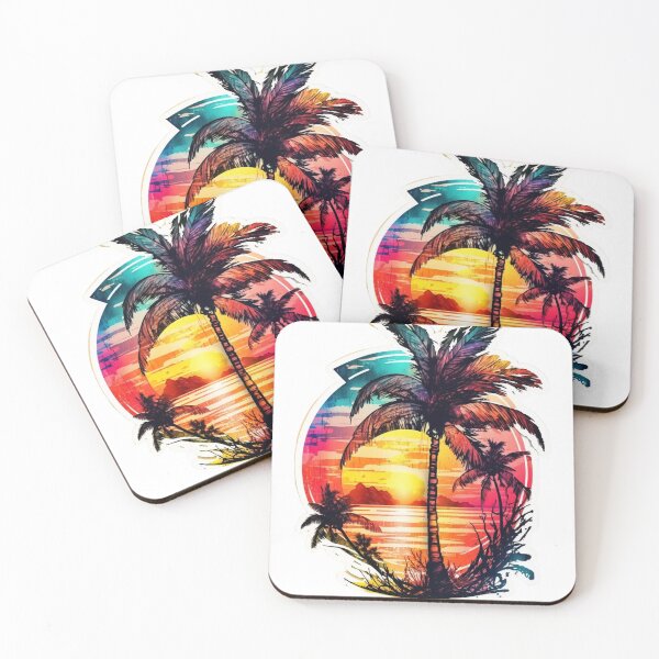 Item preview, Summer Sunset Palm Tree Beach Artistic Paradise designed and sold by DiamondPixel.