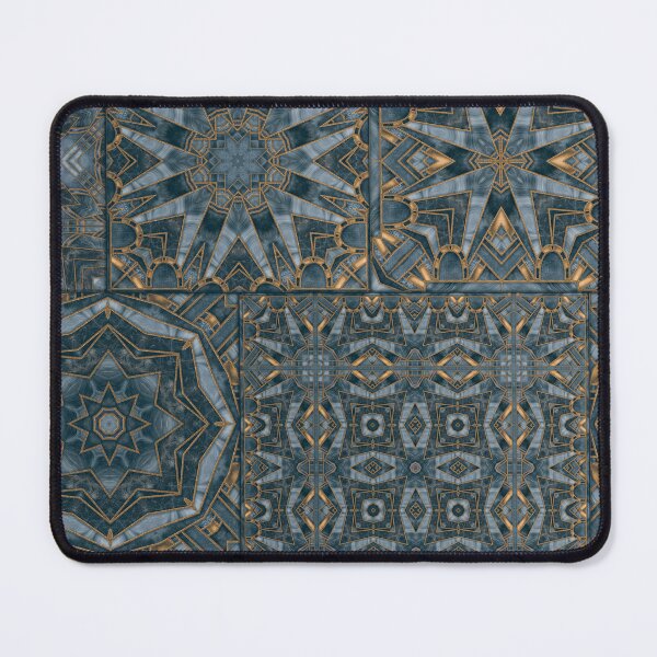 Item preview, Vintage Art Deco Meets Morocco Tile Design Navy Blue Gold designed and sold by artsandsoul.