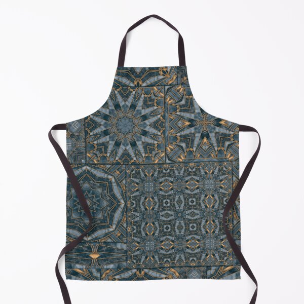 Item preview, Vintage Art Deco Meets Morocco Tile Design Navy Blue Gold designed and sold by artsandsoul.