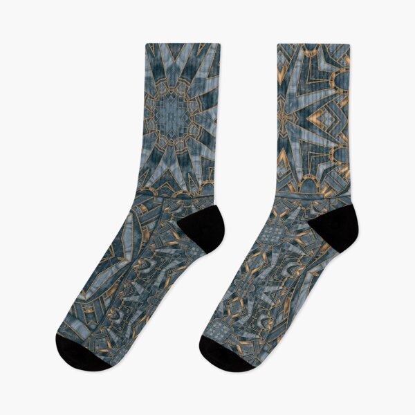 Item preview, Vintage Art Deco Meets Morocco Tile Design Navy Blue Gold designed and sold by artsandsoul.