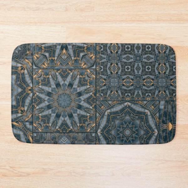 Item preview, Vintage Art Deco Meets Morocco Tile Design Navy Blue Gold designed and sold by artsandsoul.