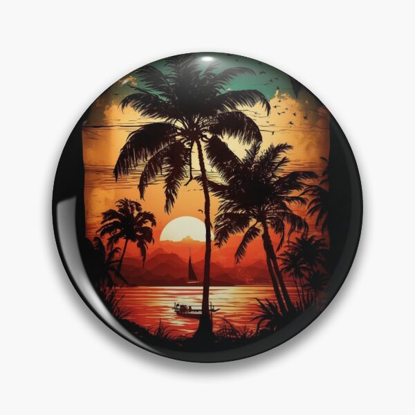 Item preview, Summer Sunset Palm Tree Beach Artistic Paradise designed and sold by DiamondPixel.