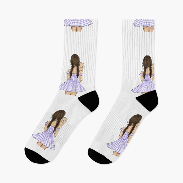 Item preview, Girl in Purple Gingham Plaid Holding a Bunny - Nursery Art designed and sold by SMillustrations.