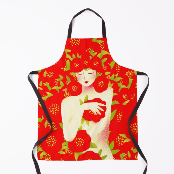 Item preview, Cute girl dressed with red flowers, version 2 designed and sold by IULIART.
