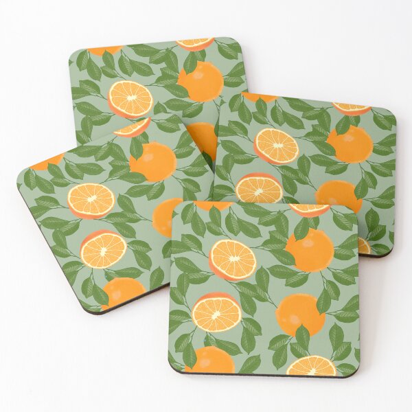 Item preview, Orange leaves pattern designed and sold by Ninaeva.