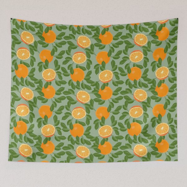 Item preview, Orange leaves pattern designed and sold by Ninaeva.