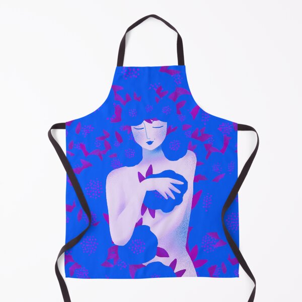 Item preview, Cute girl dressed with blue flowers, version 4 designed and sold by IULIART.