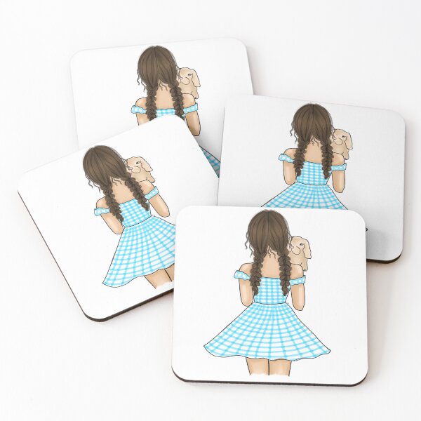 Item preview, Girl in Blue Gingham Plaid Holding a Bunny - Nursery Art designed and sold by SMillustrations.