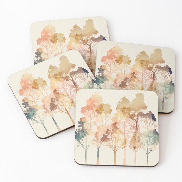 Item preview, A Delicate Forest in Pastel - Watercolor Trees and Leaves designed and sold by GVRDesign.