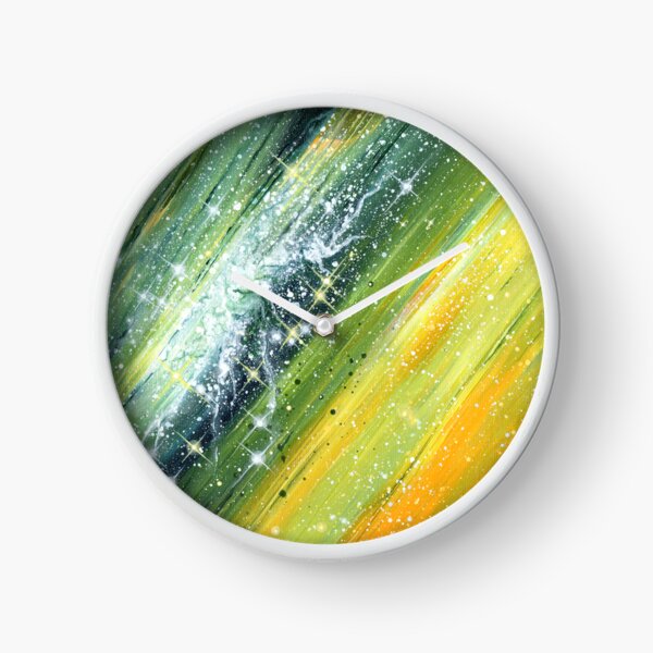 Cosmic artwork - 'Downside Up' - Acrylic on A4 Clock
