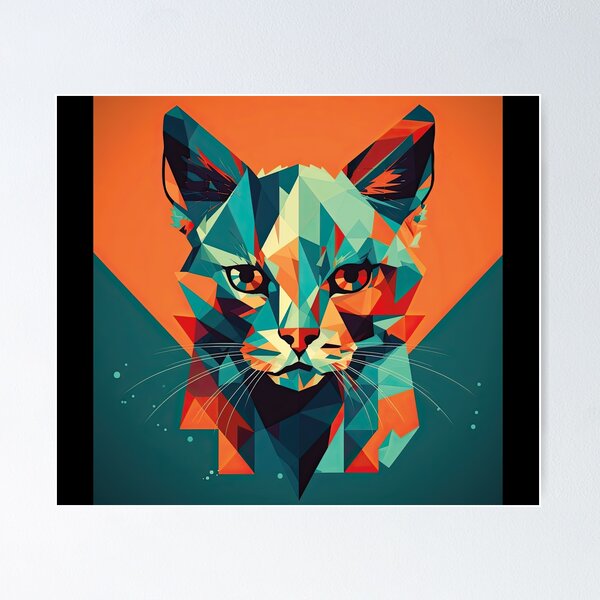 ROAR Geometric Cat Art - Canvas Eco-Tote Bag 