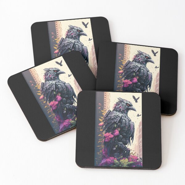 Item preview, Crow Mecha Digital Vibrant Painting Urban Action Adventure Anime Art 3 designed and sold by arthouseflunky.