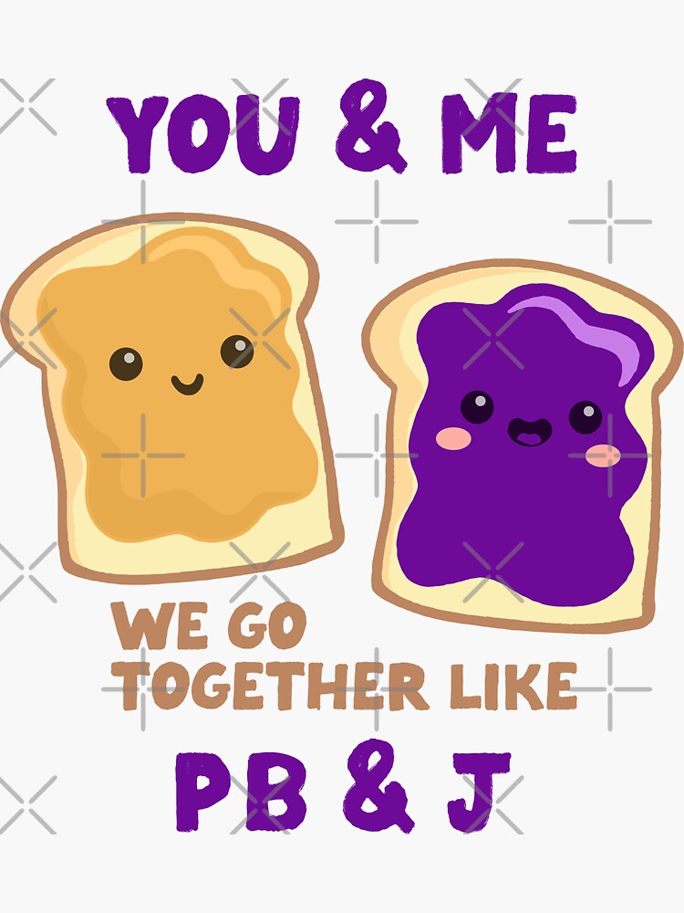 Thumbnail 3 of 3, Sticker, pb&j you & me (grape) designed and sold by mystudiocreate.