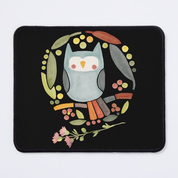 Item preview, Decorative Watercolor Owl & Flowers Circle Colorful Design designed and sold by EarthArtDesigns.