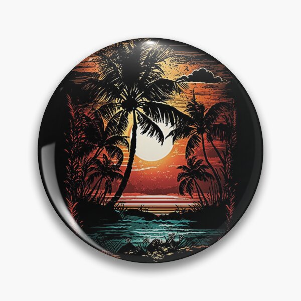 Item preview, Summer Sunset Palm Tree Beach Artistic Paradise designed and sold by DiamondPixel.
